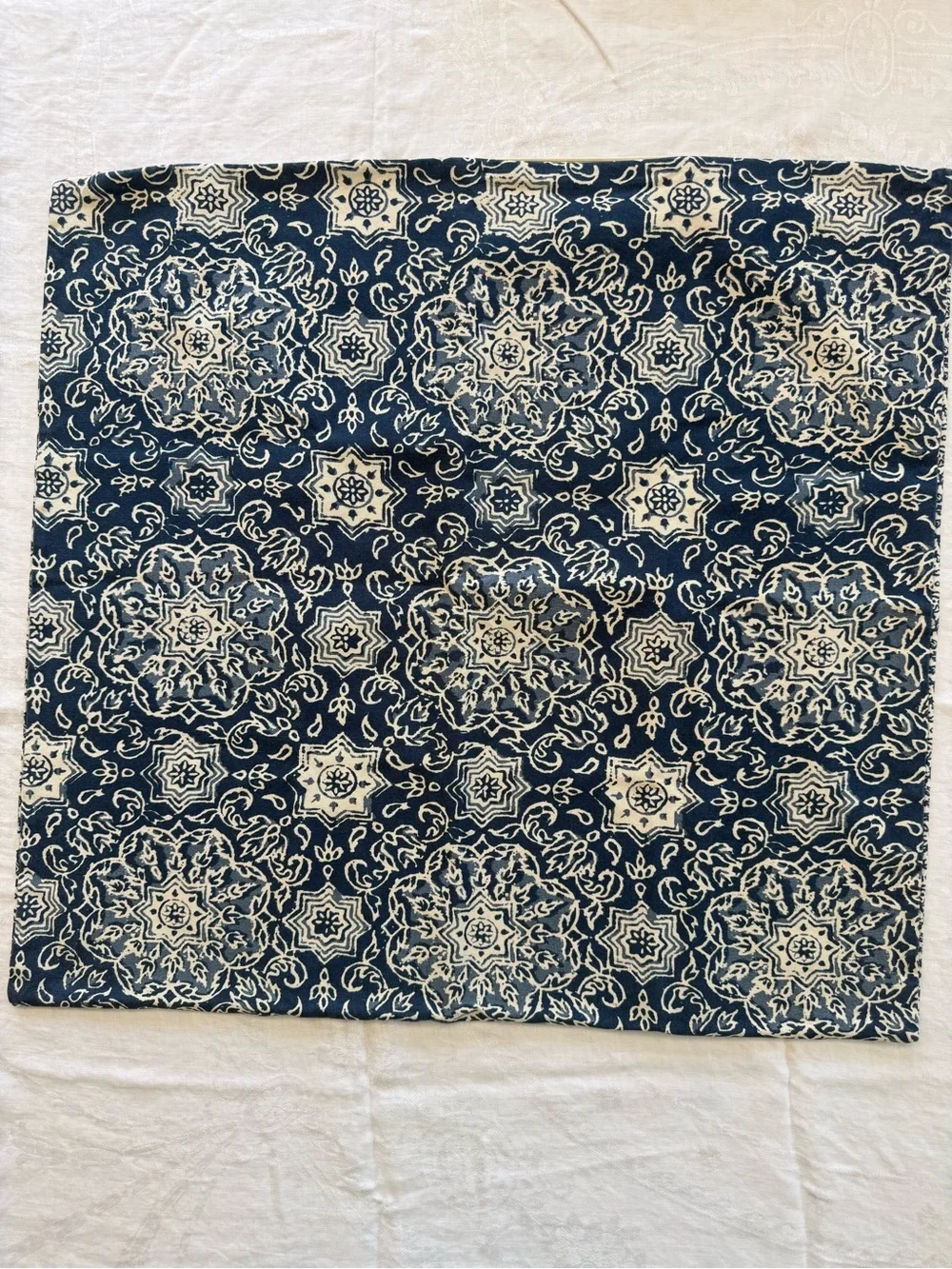 Potterybarn medallion blue pillow covers